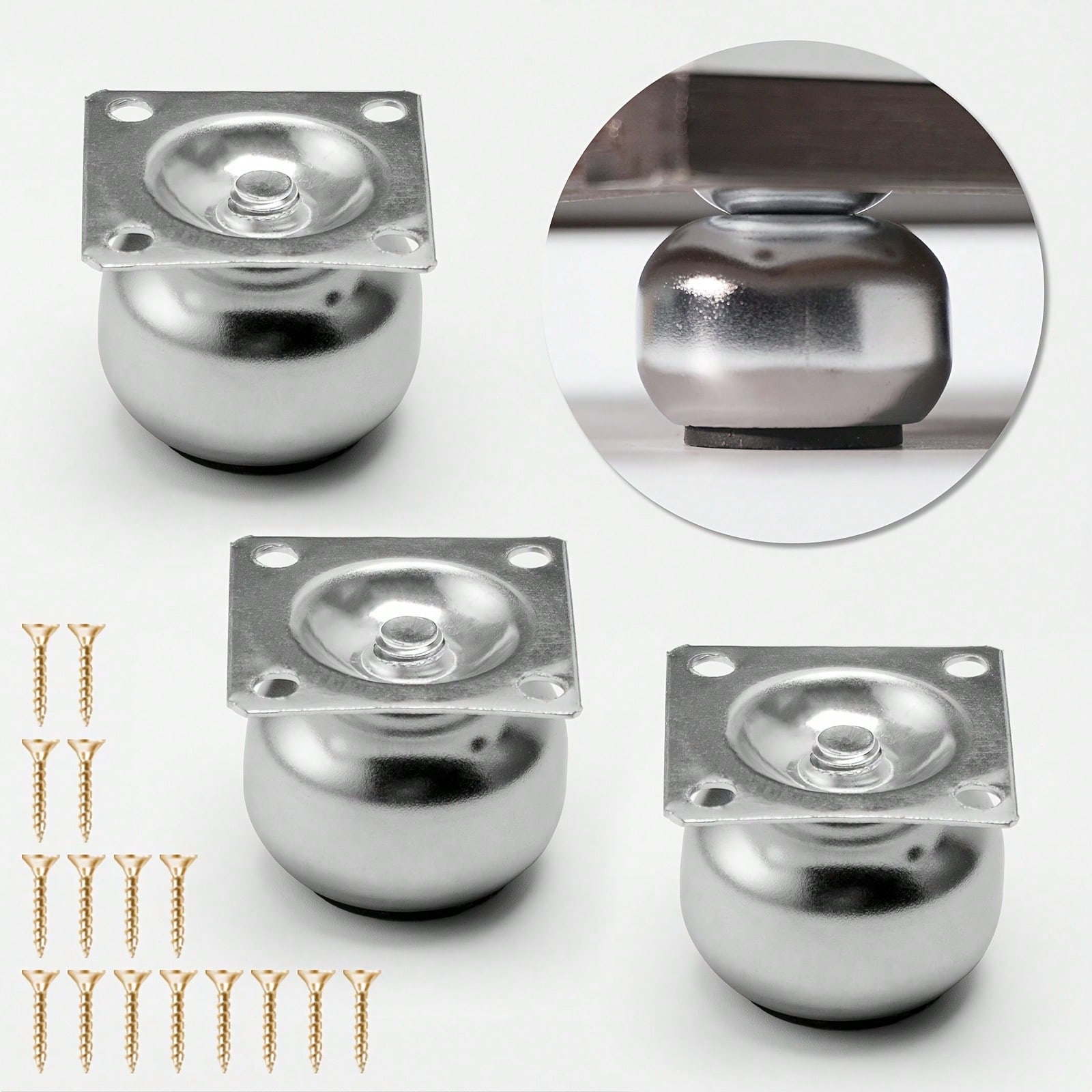 Cabinet Hinge Overlay - [4 Stuks Metalen Meubelpoten] 4 Stuks