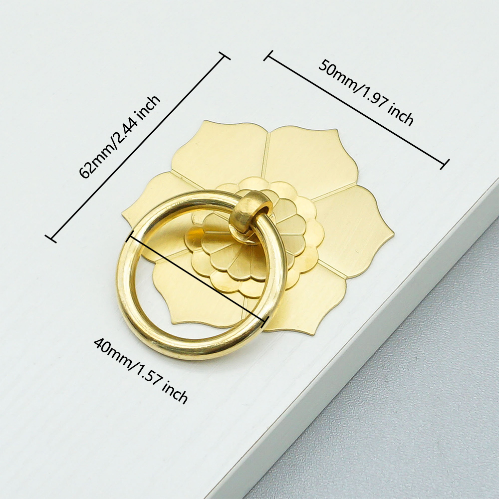 Unique Furniture Hardware Pulls - Bloemen Messing Kastdeurknoppen Drop Ring Hanger
