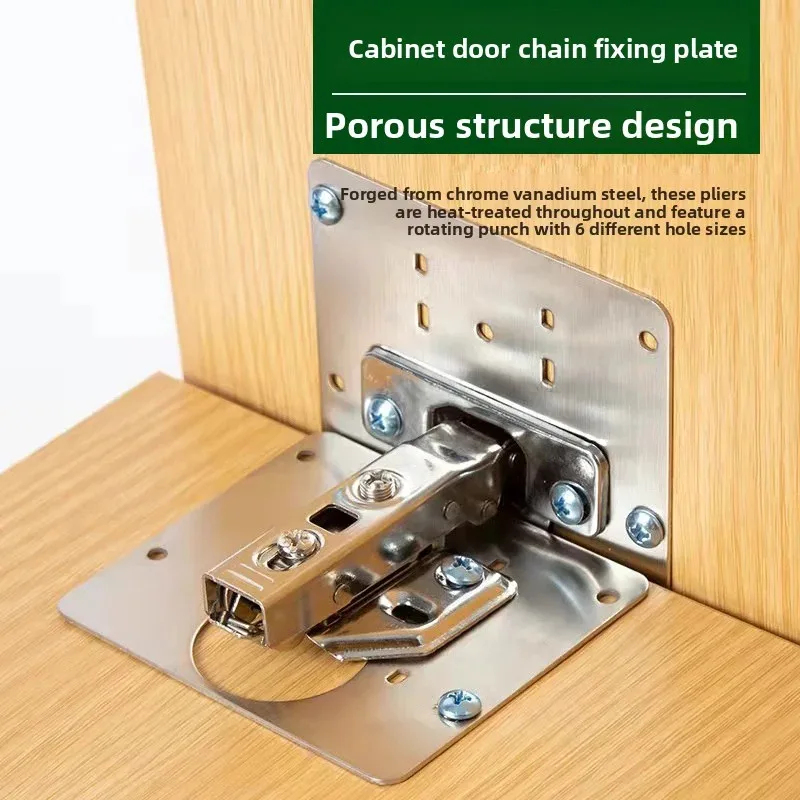 Cabinet Hinge Overlay - Reparatieset voor keukenkastdeurscharnieren, platte bevestigingsbeugel met